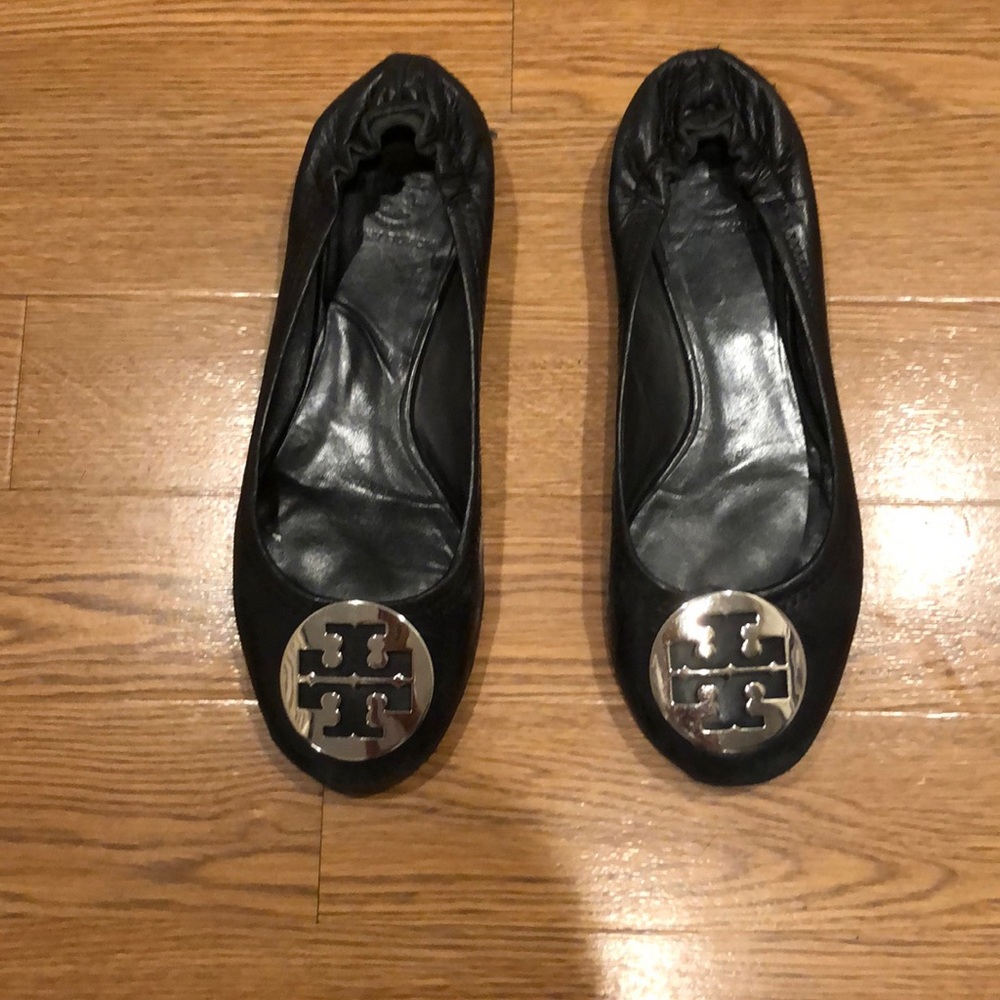 Silver Tory Burch Flats